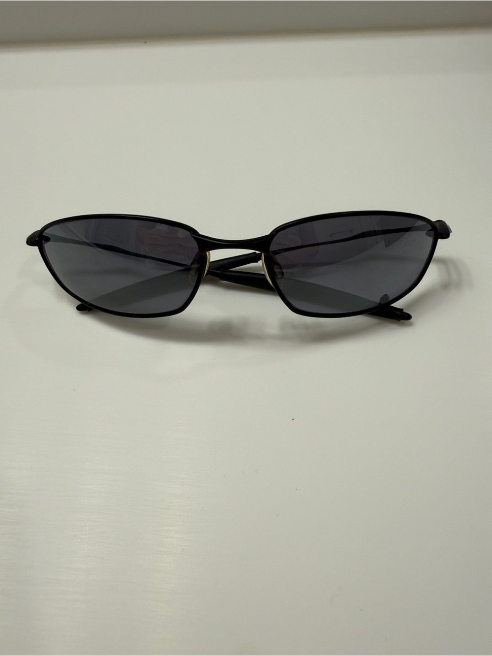 Oakley Tightrope 004040-1 Sleek Black Oval Sunglasses - Dark Smoke Lenses